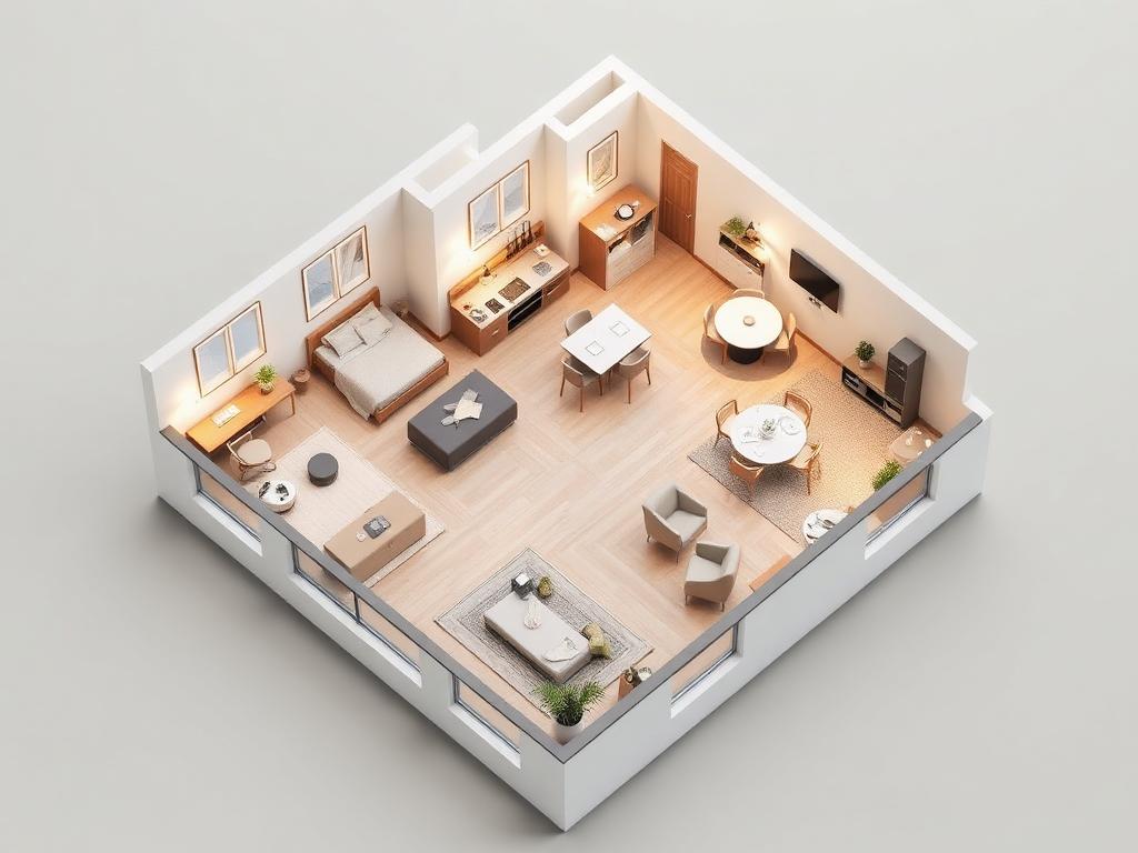 Plan 3D de l'appartement
